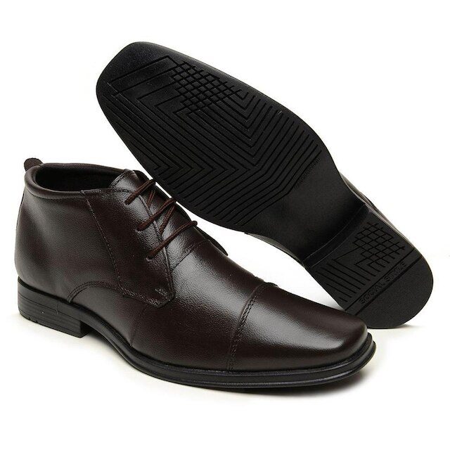 Kit 2 Pares Sapato Social Sandalo Cano Alto Plaza Preto/cafe