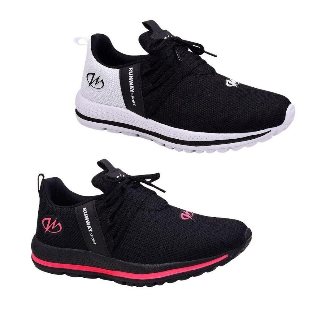 Kit 2 Pares Tênis Esportivo Academia Runway Running Feminino