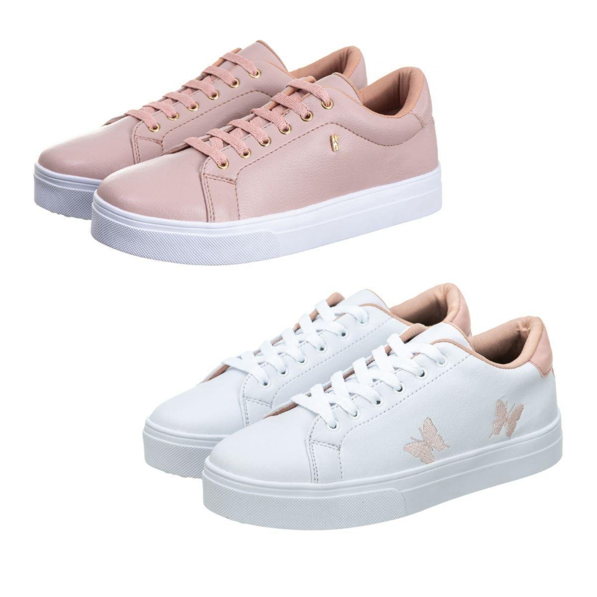 Kit 2 Pares Tênis Estilo Shoes Casual Borboleta Feminino Menor preço em Kit 2 Pares Tênis Estilo Shoes Casual Borboleta Feminino