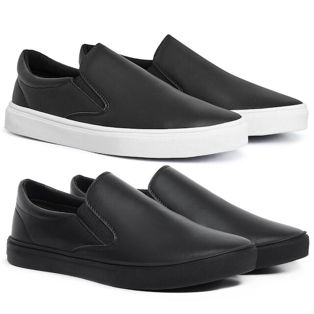 Kit 2 Pares Tênis Sapatênis Slip On Casual Iate Masculino Feminino Calce Fácil Confortável
