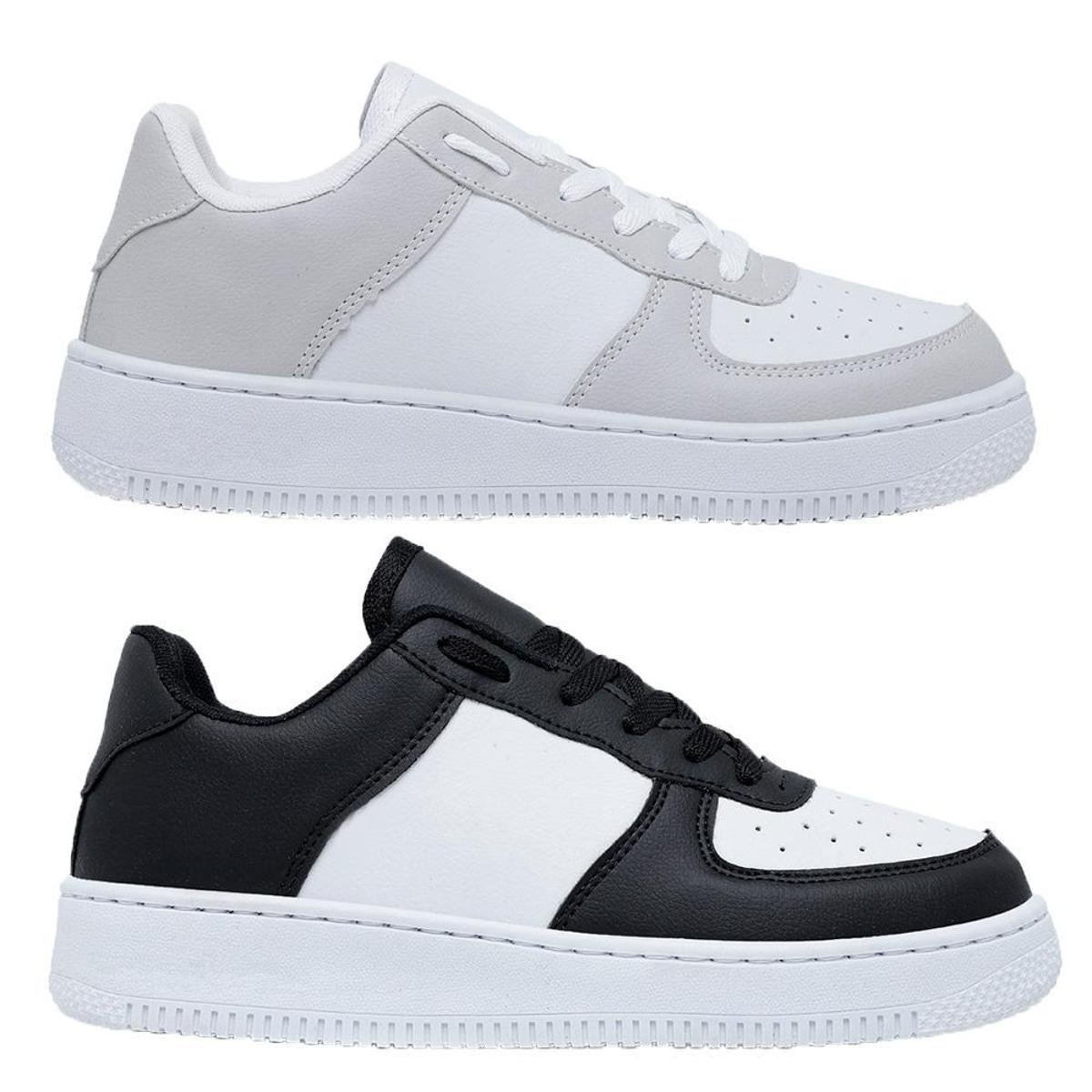 Kit 2 Pares Tênis Sneakers Air Casual Masculino Feminino Blogueira Skate é ruim? Kit 2 Pares Tênis Sneakers Air Casual Masculino Feminino Blogueira Skate é boa?