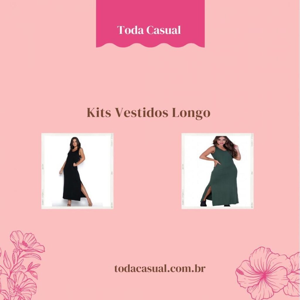 Kit 2 Peças Vestido Longo Visco St Madame