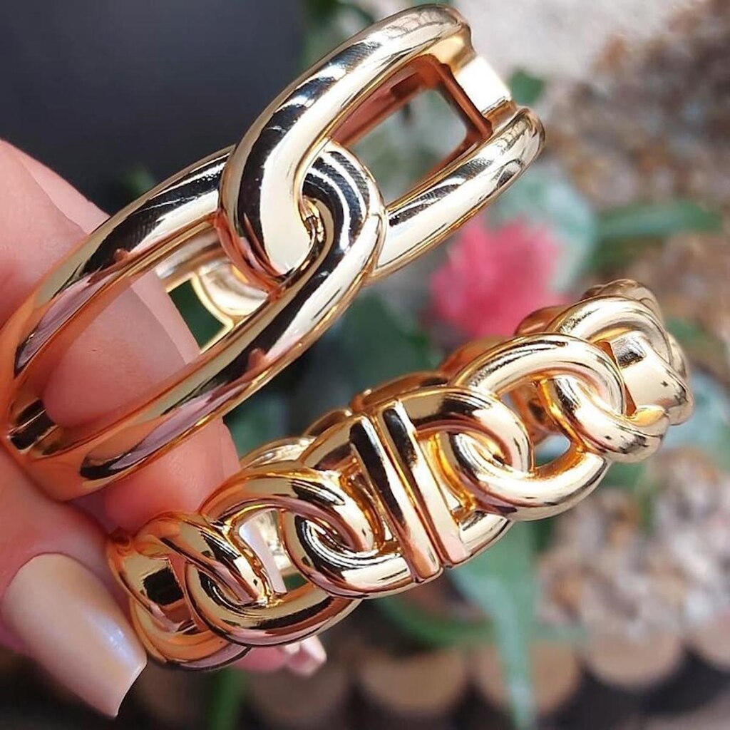 Kit 2 Pulseiras Articulada Feminina e Masculina KIT2 LadyLu