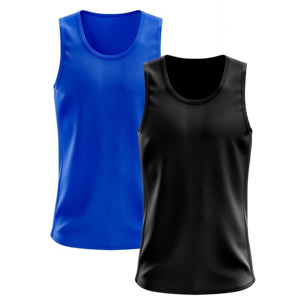 Kit 2 Regata Dry Lisa Básica Proteção Solar UV Térmica Camiseta Treino Academia Ciclismo Regatas - Preto+Azul Menor preço em Kit 2 Regata Dry Lisa Básica Proteção Solar UV Térmica Camiseta Treino Academia Ciclismo Regatas - Preto+Azul
