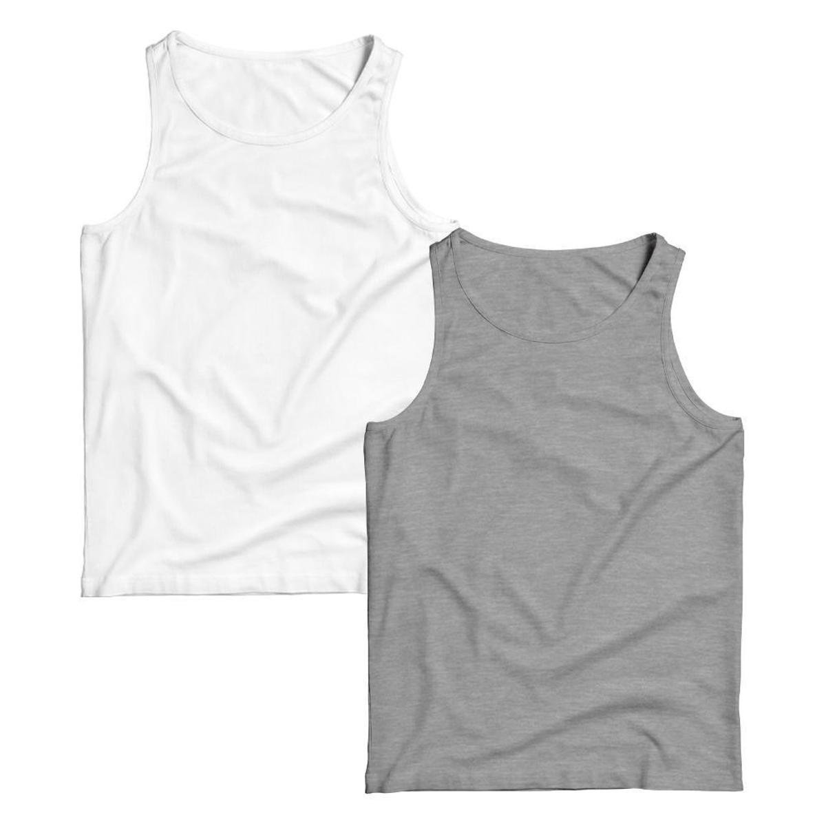 Kit 2 Regata Masculina Camiseta Lisa Premium Algodão Camisa Regatas Menor preço em Kit 2 Regata Masculina Camiseta Lisa Premium Algodão Camisa Regatas