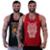 Kit 2 Regatas Cavadas Masculina MXD Conceito Academia Fitness Musculação - Preto+Vermelho