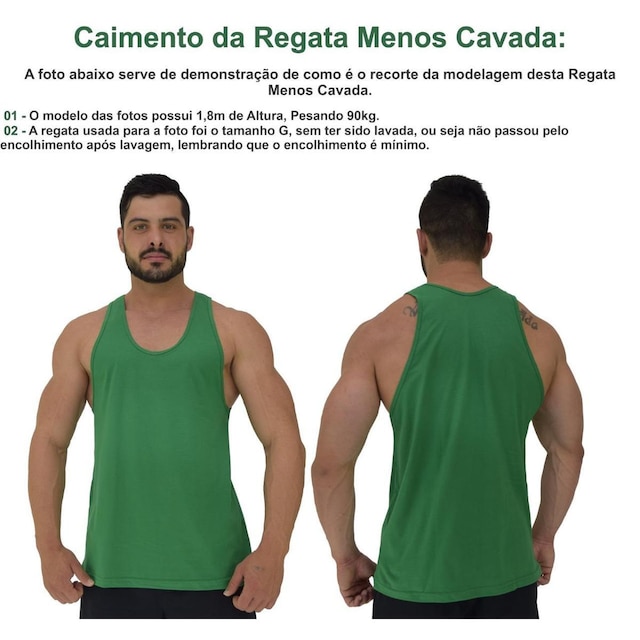 Kit 2 Regatas Cavadas Masculina MXD Conceito Academia Fitness Musculação