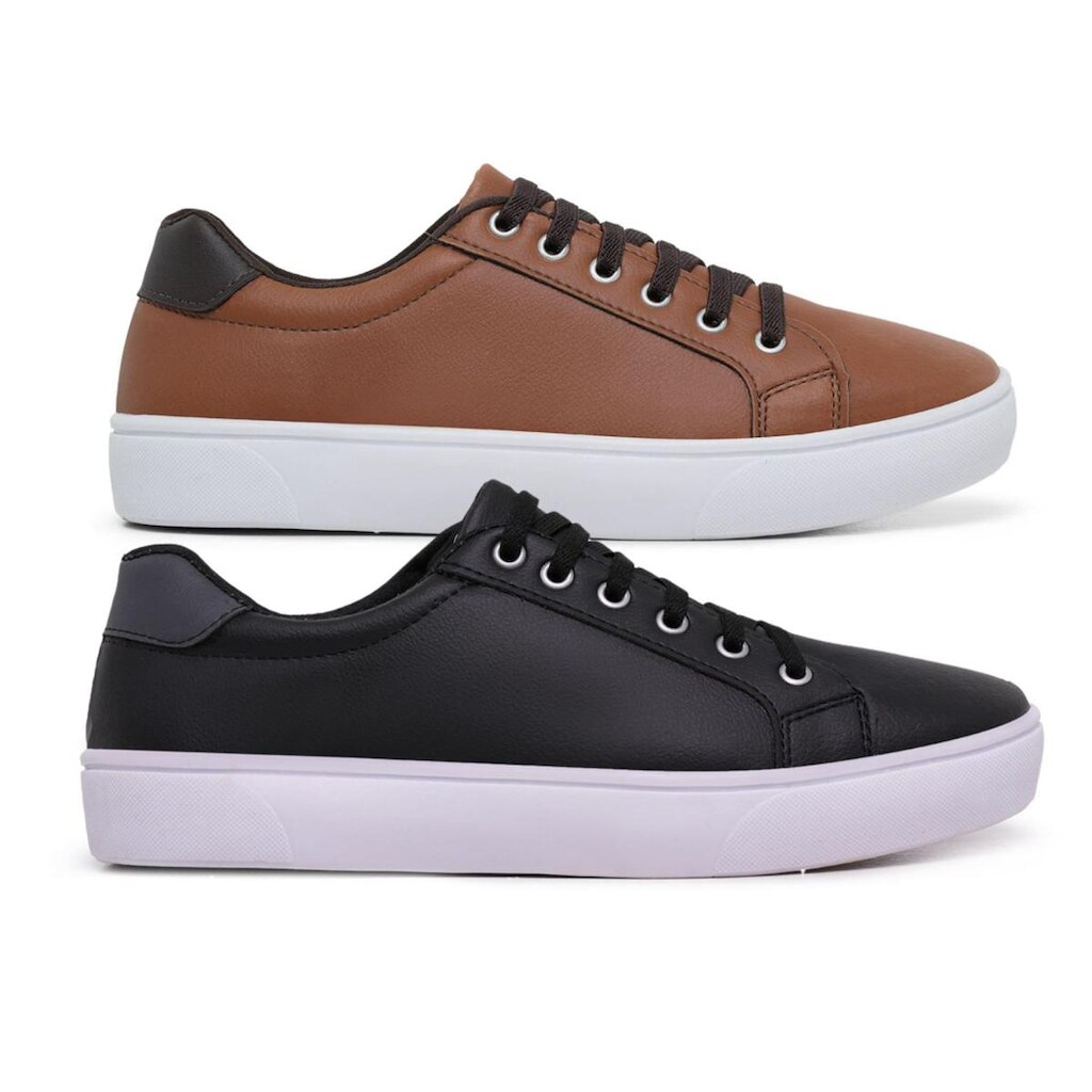 Kit 2 Sapatênis Casual Masculino Confort SF Ajuste Elástico