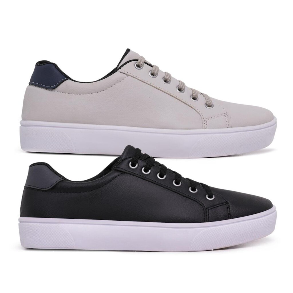 Kit 2 Sapatênis Casual Masculino SF Confort Ajuste Elástico
