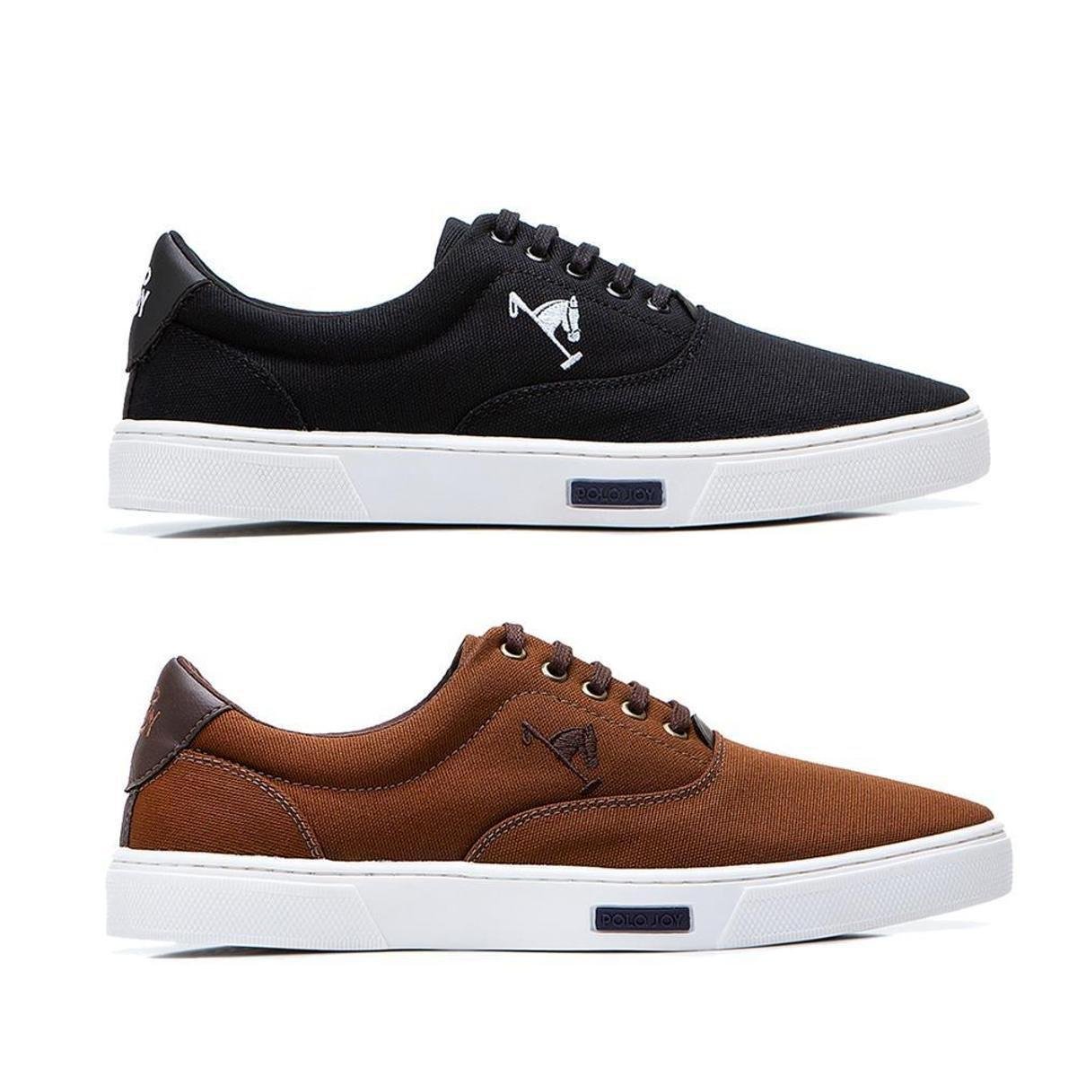 Kit 2 Sapatênis Polo Joy Masculino Em Lona Menor preço em Kit 2 Sapatênis Polo Joy Masculino Em Lona