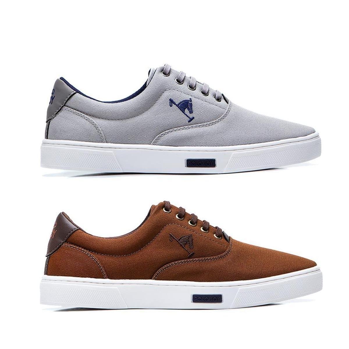 Kit 2 Sapatênis Polo Joy Masculino Em Lona Menor preço em Kit 2 Sapatênis Polo Joy Masculino Em Lona