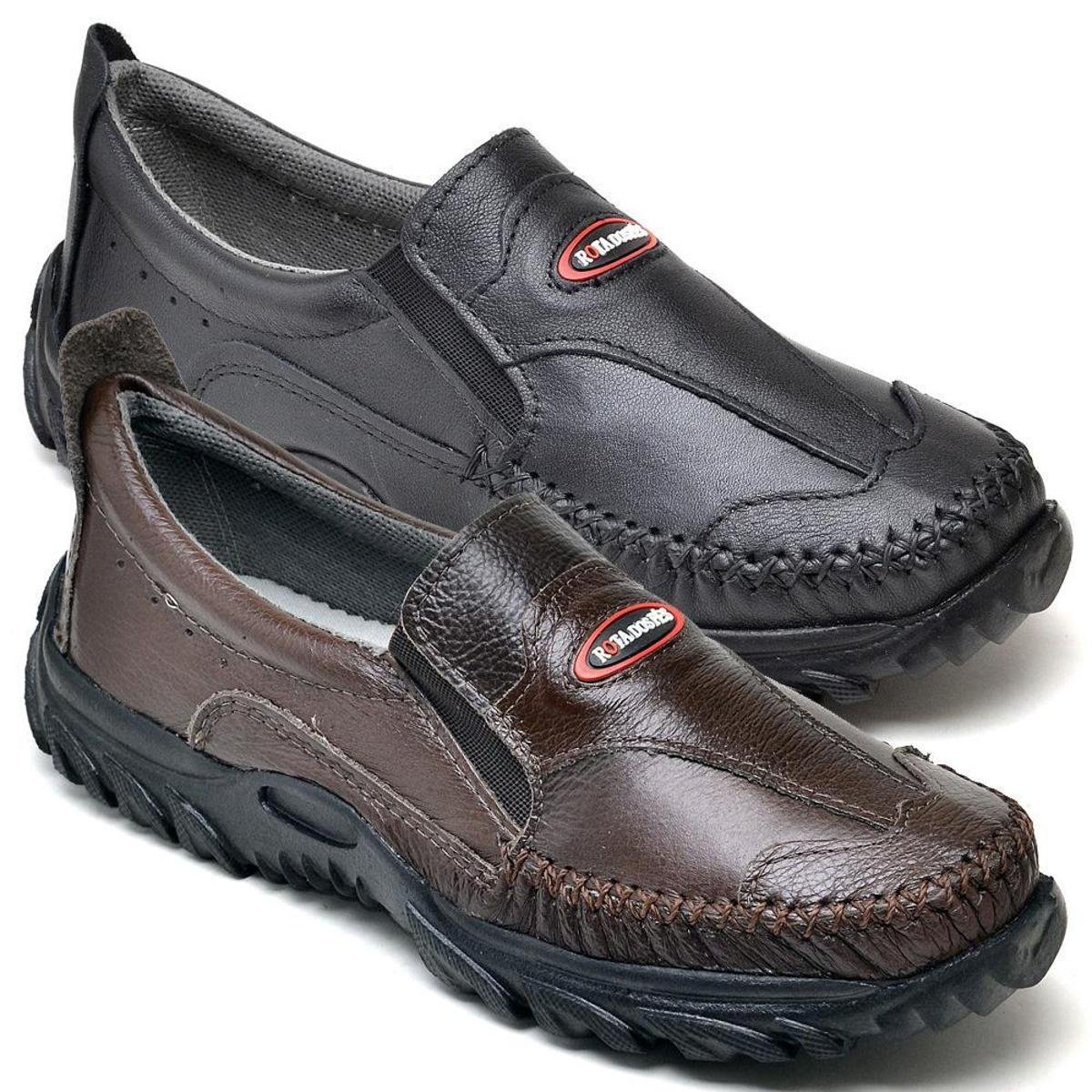 Kit 2 Sapatos Mocassim Masculino Couro Macio Resistente Menor preço em Kit 2 Sapatos Mocassim Masculino Couro Macio Resistente