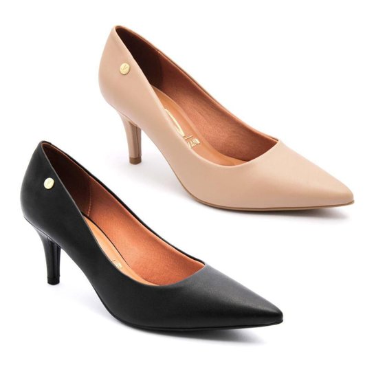 Kit Scarpin Vizzano Feminino Salto Baixo Fino Original Zattini