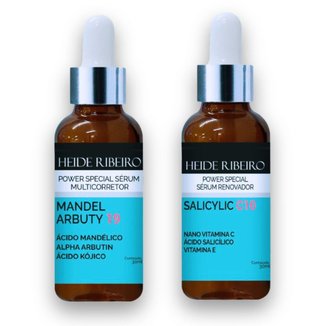 Kit 2 Sérum Mandel Arbuty 19 + Sérum Salicylic C10 Heide Ribeiro Corretor + Renovador