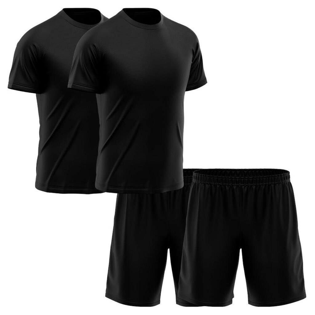 Kit 2 Short + 2 Camisetas Masculina Dry Esporte Treino Academia Futebol Camisa Blusa