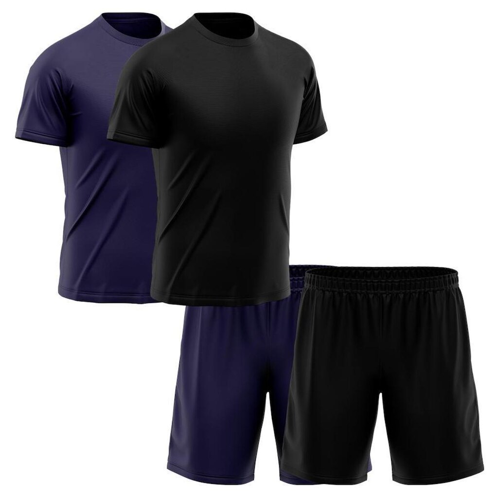 Kit 2 Short + 2 Camisetas Masculina Dry Esporte Treino Academia Futebol Camisa Blusa