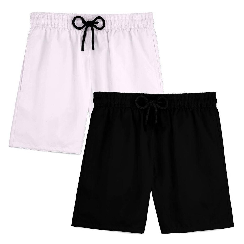 Kit 2 Short Masculino Praia Bermuda Tactel Mauricinho Verão Treino Academia Piscina Esporte Liso