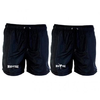 Kit 2 Short Tactel Masculino Cordão Liso Conforto Dia a Dia