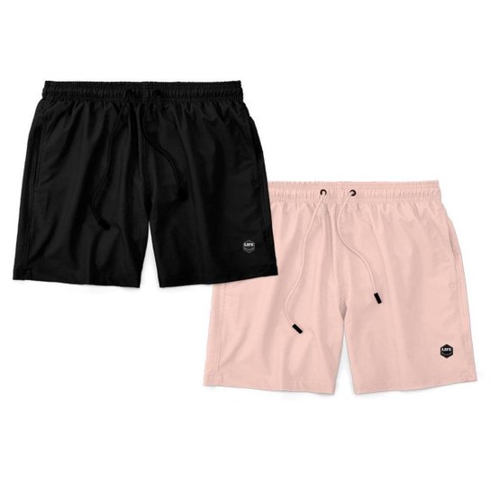 Kit 2 Shorts Bermuda Masculino Básico Mauricinho Tactel