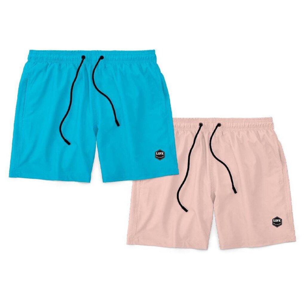 Kit 2 Shorts Bermuda Masculino Básico Mauricinho Tactel
