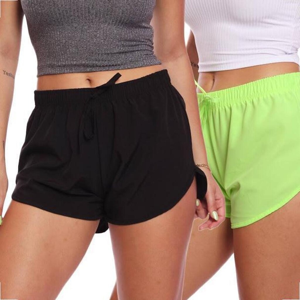Kit 2 Shorts Feminino Tactel Moda Praia Piscina Verão