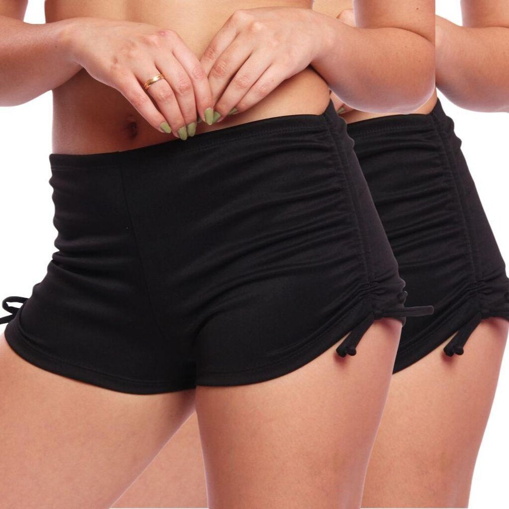 Kit 2 Shorts Femininos Curtos Sunkini com Regulagem Lateral Moda Praia Piscina Verão