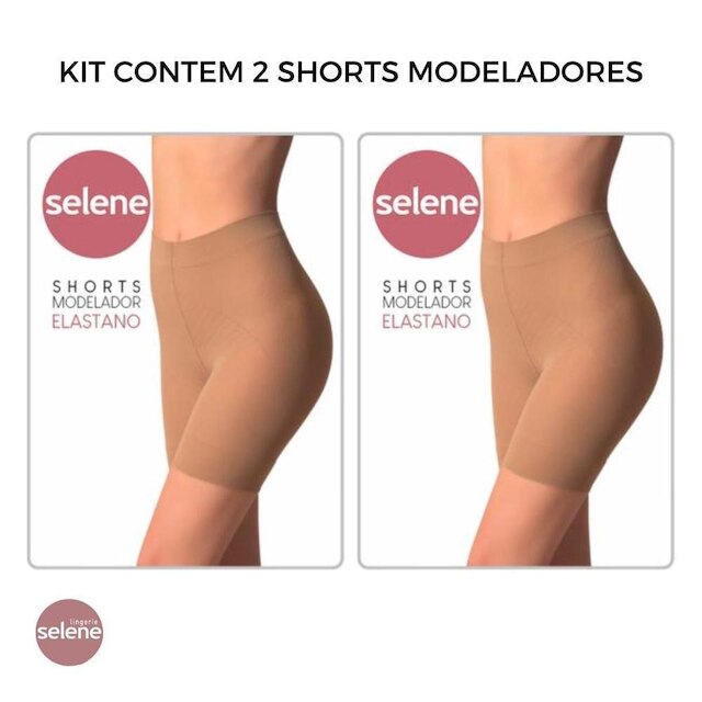 Kit 2 Shorts Modelador Sem Costuras Laterais Levanta Bumbum