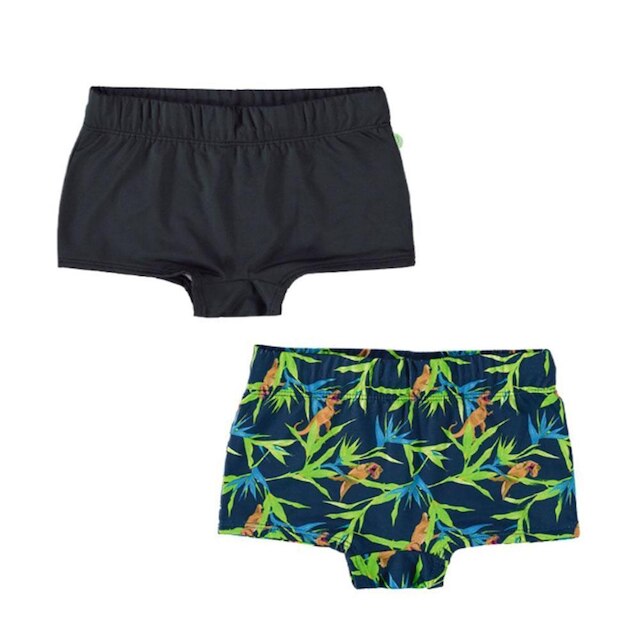 KIT 2 SUNGA INFANTIL T-REX MARINHO PRETO BOCA GRANDE