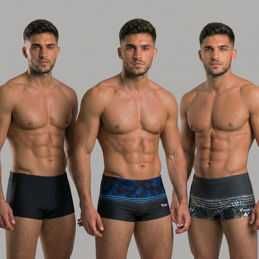 Kit 2 Sungas Boxer Estampada 1 Sunga Lisa Moda Praia Verão
