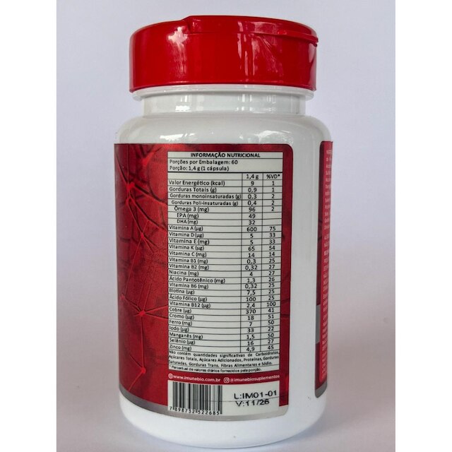 Kit 2 Suplementoa Ômega 3 AZ 1400 Mg 20 Vitaminas e Minerais EPA DHA 60 Caps. Softgel