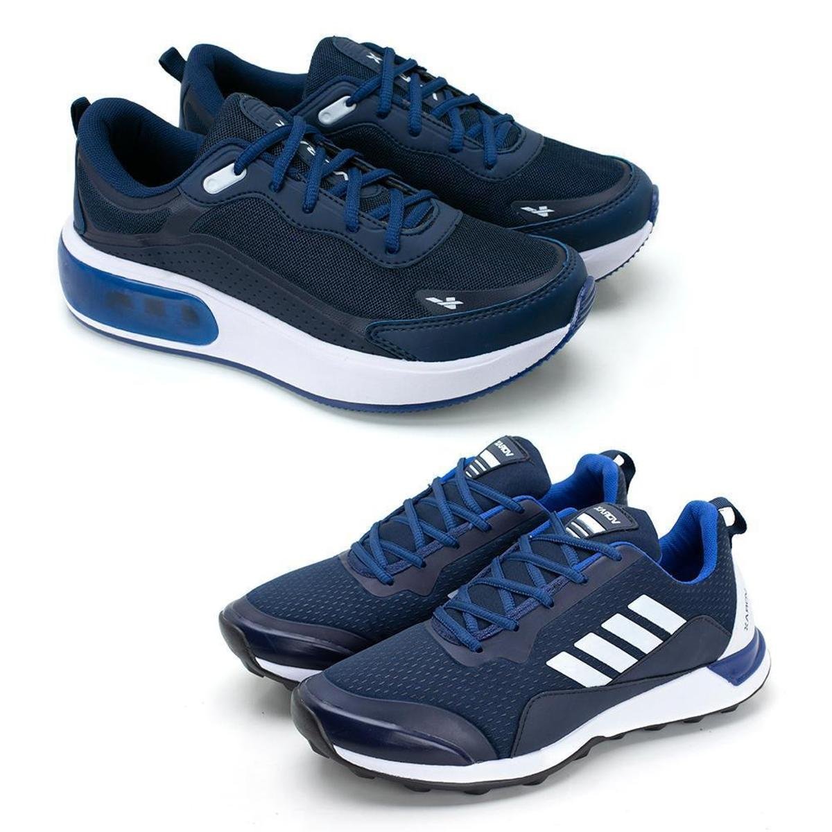 Kit 2 Tênis Caminhada Masculino Amortecimento Macio Casual - Azul Menor preço em Kit 2 Tênis Caminhada Masculino Amortecimento Macio Casual - Azul
