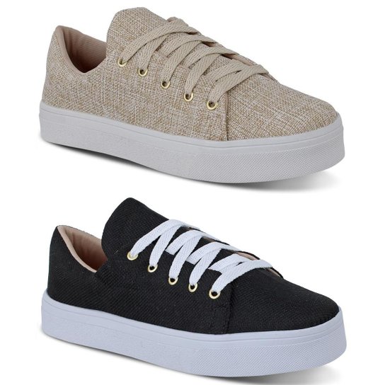 Kit Tenis Feminino Sapatilha Casual Sapatos femininos Super