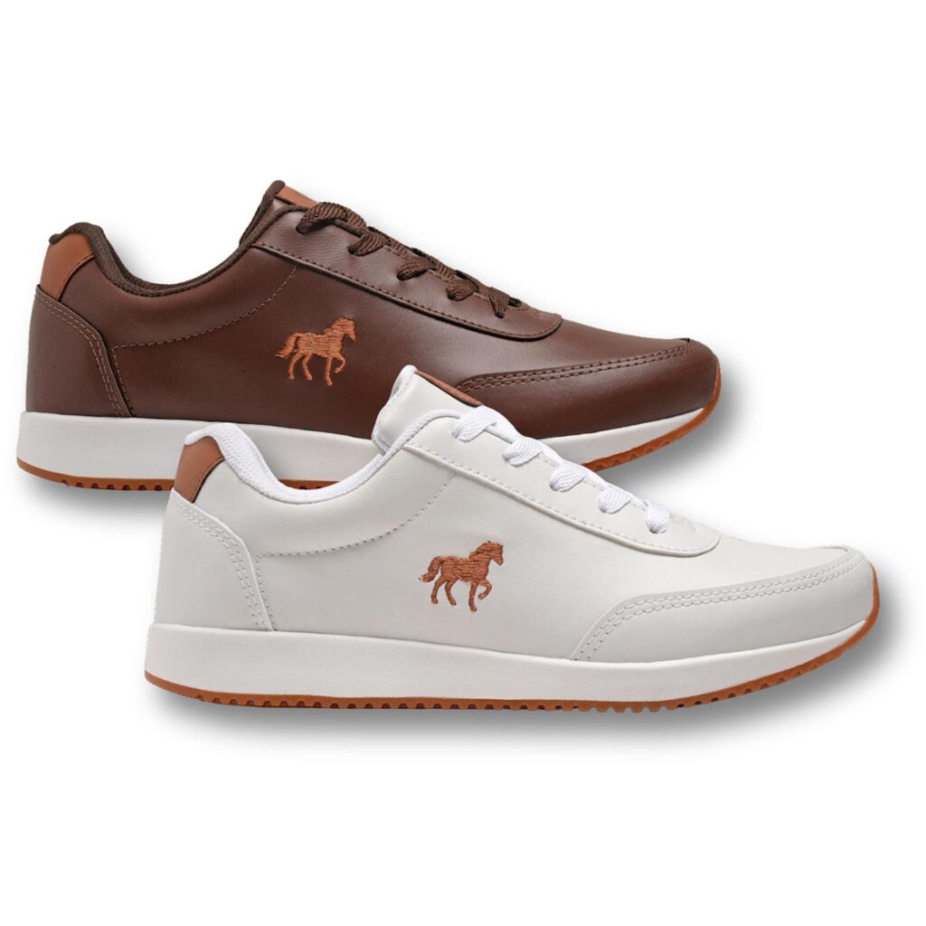 Kit 2 Tenis Sapatenis Polo Casual Masculino Macio Nog Dia a Dia Confortável Leve Original