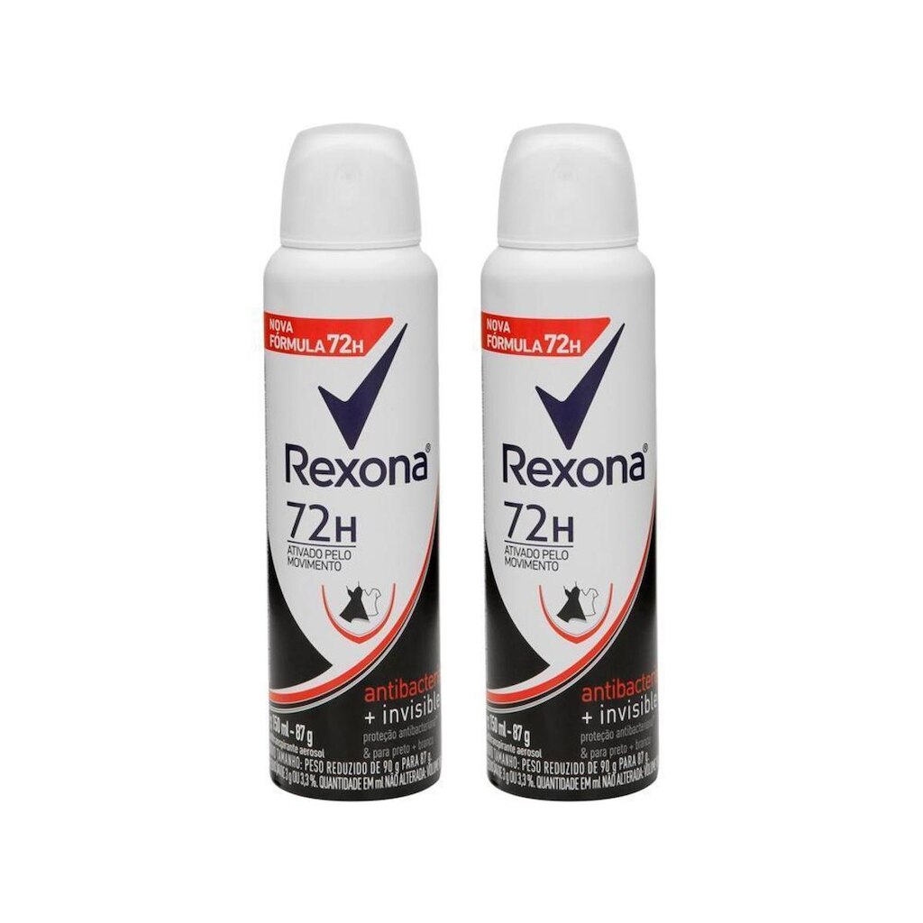 Kit 2 Unidades Desodorante Antitranspirante - Aerossol Rexona Motion Sense Antibacterial
