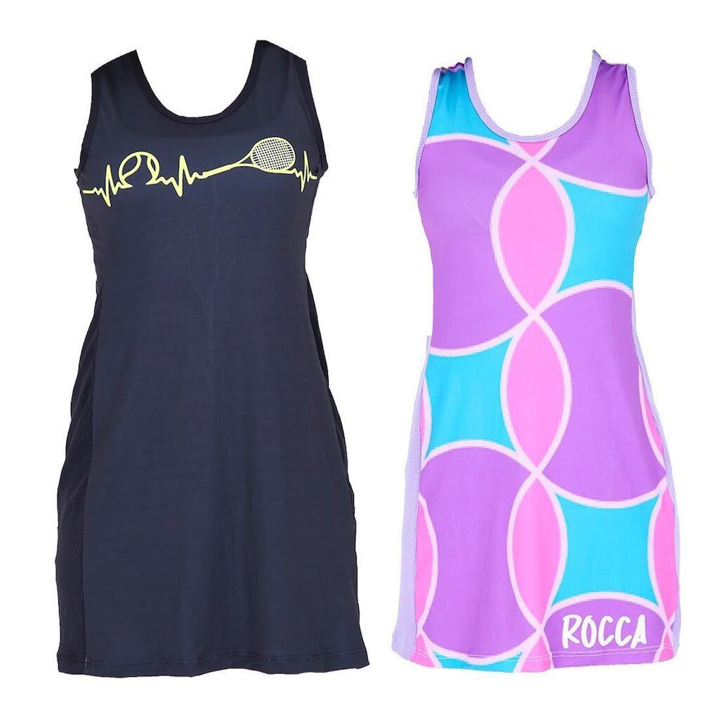 Kit 2 Vestidos Beach Tennis Sublimado com Short Bolso Esportivo Praia