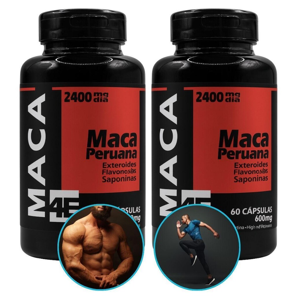 Kit 2 x Maca 100 Pura 4 Elementos 2400mg 60 Capsulas Original