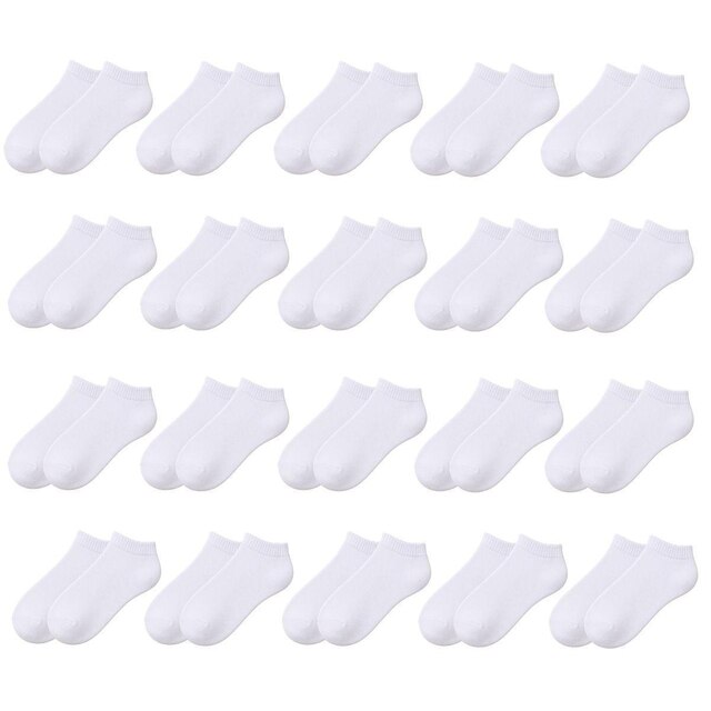 Kit 20 Pares de Meias Soquete Cano Curto Baixo Unissex Masculina Feminina Básica Academia Tênis