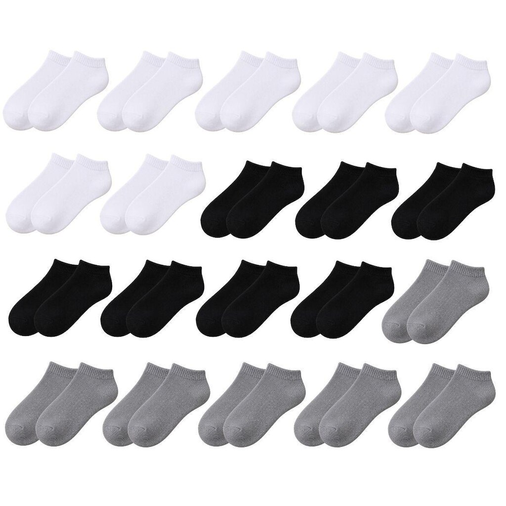 Kit 20 Pares de Meias Soquete Cano Curto Baixo Unissex Masculina Feminina Básica Academia Tênis