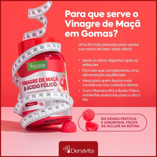 Kit 2x Gummy Vin. De Maçã E Ácido Fólico Em Goma Denavita