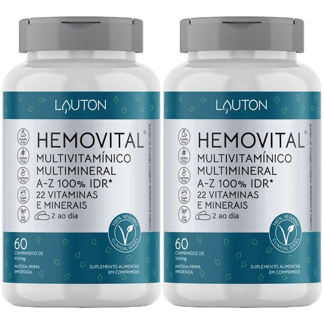Kit 2X Hemovital Multivitamínico - 60 Cápsulas - Lauton Nutrition