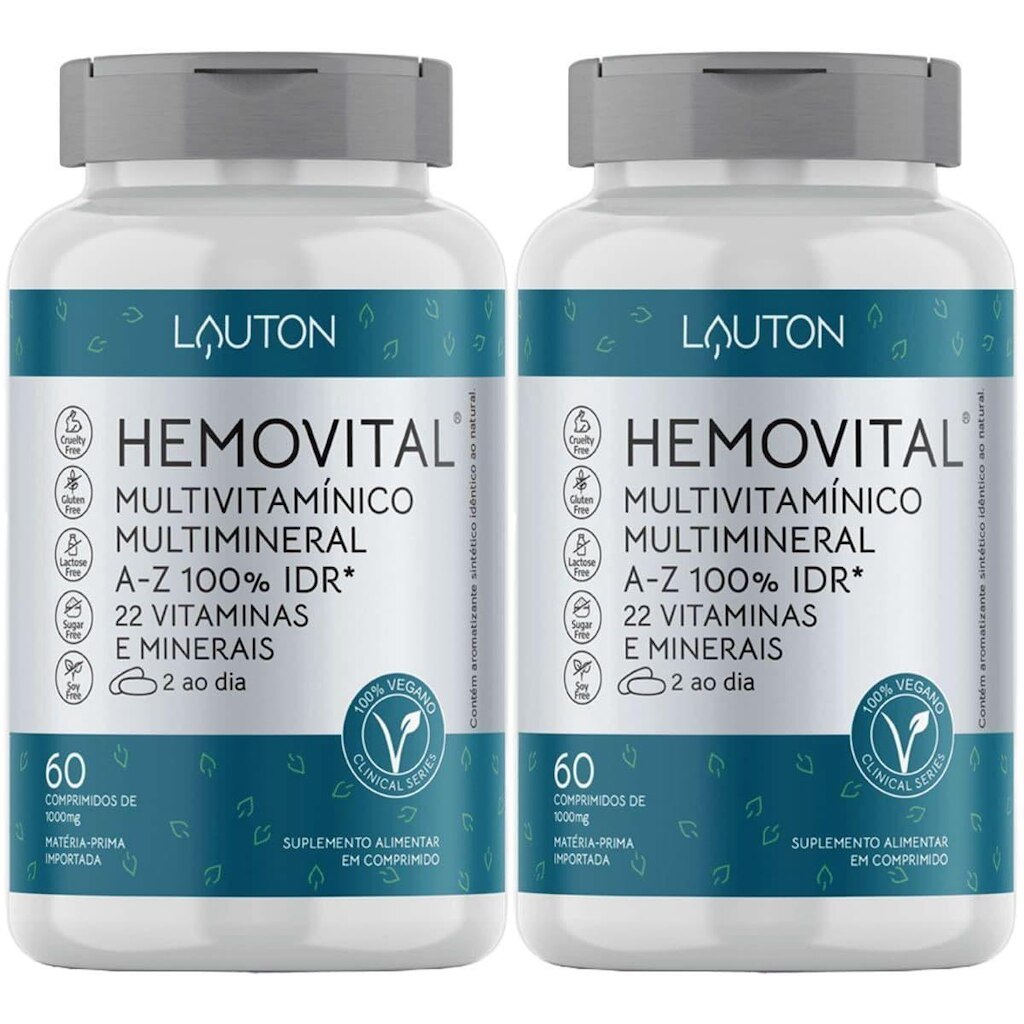 Kit 2X Hemovital Multivitamínico - 60 Cápsulas - Lauton Nutrition