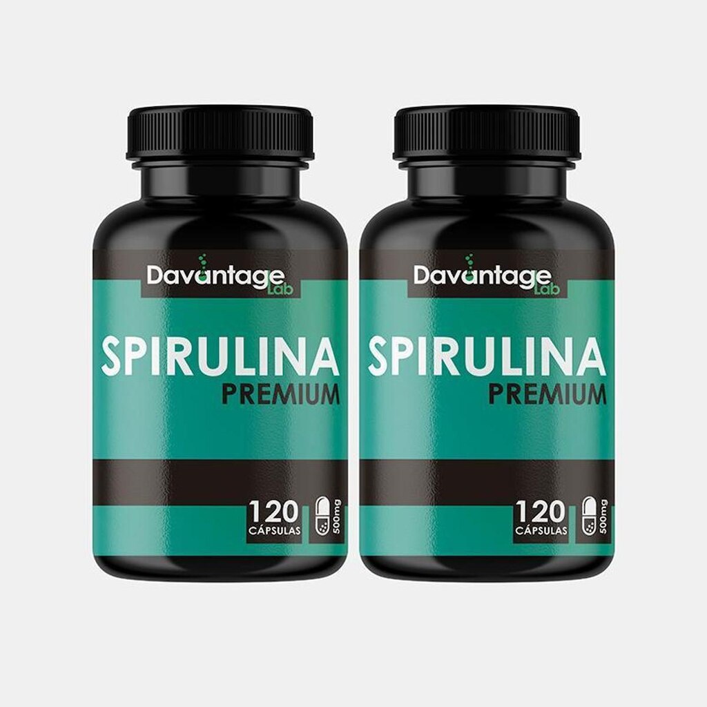 Kit 2x Potes Spirulina Premium 120 Cápsulas 500mg