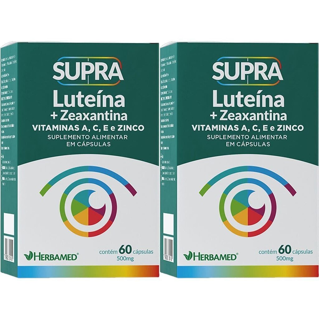 Kit 2X Supra Luteina + Zeaxantina - 500mg 60 Cápsulas - Herbamed
