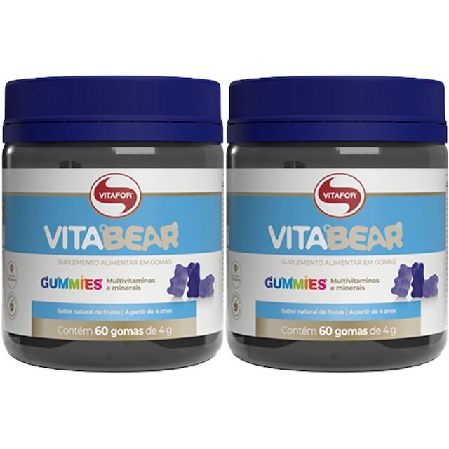 Kit 2X Vitabear - 60 Gomas Sabor Natural de Frutas - Vitafor