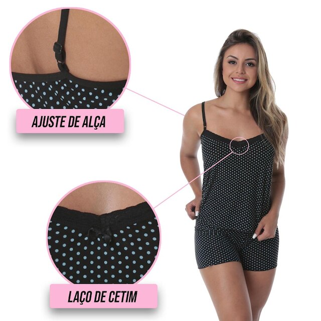 KIT 3 BABY DOLL THAYS TECIDO GELADINHO