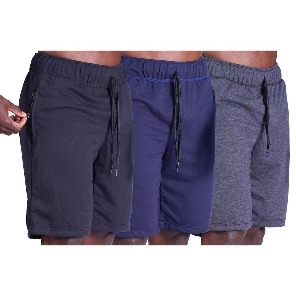 KIT 3 Bermudas Moletinho 2 Bolsos com Ziper Masculina MXD Conceito