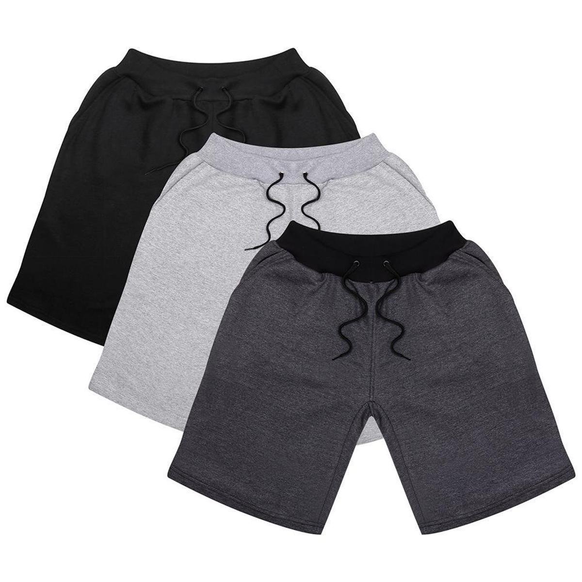 Kit 3 Bermudas Moletom Masculino Moletinho Dia-a-Dia Menor preço em Kit 3 Bermudas Moletom Masculino Moletinho Dia-a-Dia