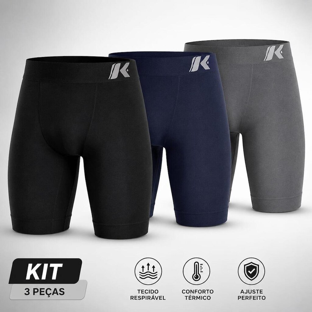 Kit 3 Bermudas Térmicas Masculinas Keeper Anti Assadura Short Térmico