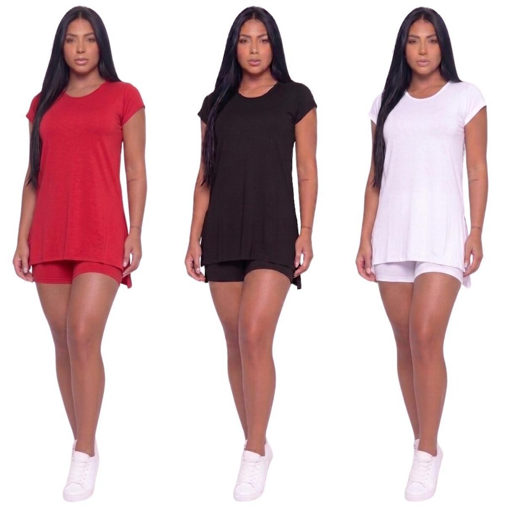 KIT 3 Blusa Ju Fitness Sobre Legging Lisa Bella Fiore Tapa Bumbum Academia Treino Moda Feminina