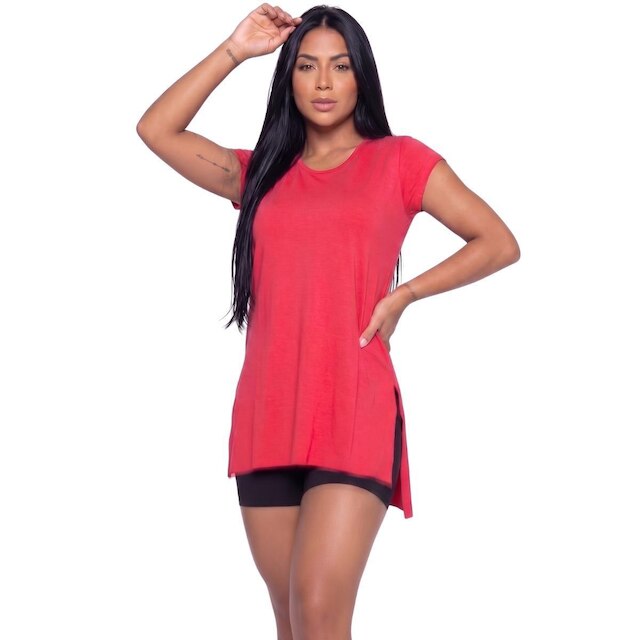 KIT 3 Blusa Ju Fitness Sobre Legging Lisa Serra e Mar Modas Tapa Bumbum Academia Treino Feminina